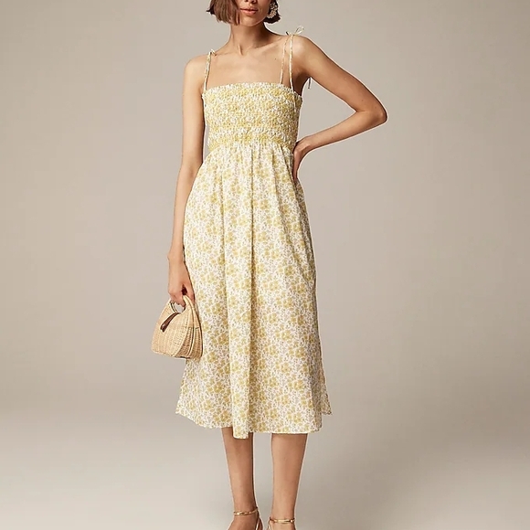 Yellow Ruched Midi Sundress - Picture 3 of 4